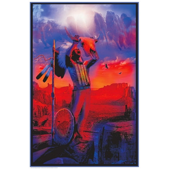 Buffalo Chief - Non-flocked Blacklight Poster 24" x 36"