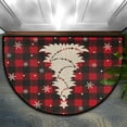Buffalo Christmas Tree Half Round Doormat Indoor Entrance Red And Black