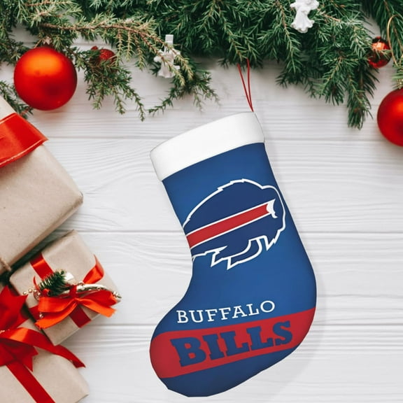 Buffalo Christmas decorative stockings, American football team personalized Christmas stockings, suitable for fireplace Christmas decorations, holiday party decorations, party gift stockings