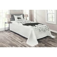 thumbnail image 1 of Buffalo Coverlet, Heritage Animal American Bison Yellowstone National Park Plain Background, 2 Piece Decorative Quilted Bedspread Set with 1 Pillow Sham, Twin Size, Charcoal Grey, by Ambesonne, 1 of 3