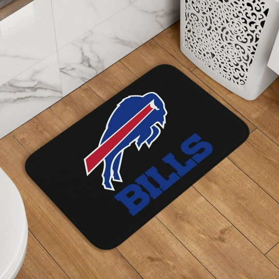 Buffalo Crystal Velvet Lock Edge Floor Mat 40" x 60", Football Team Themed Entryway Floor Mat, Kitchen and Living Room Floor Mat for Home Decor Area Rug
