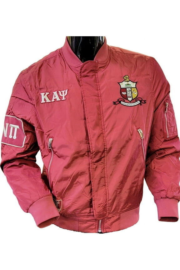 Kappa Alpha Psi Bomber Flight Jacket [Crimson Red - 2XL]