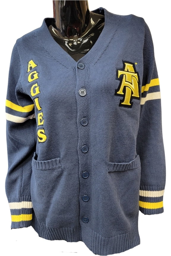 North Carolina A&T Aggies Adult Unisex Varsity Cardigan [Blue - L]