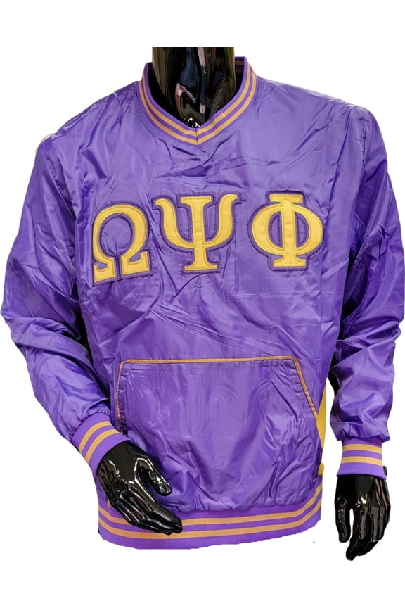 Omega Psi Phi Windbreaker Pullover Jacket [Purple - 4XL]