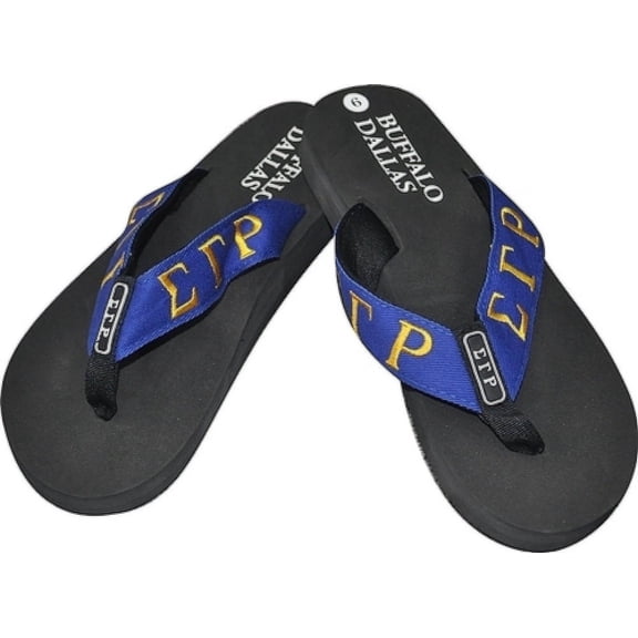 Buffalo Dallas Sigma Gamma Rho Thong-Style Flip Flops [Black - 13]