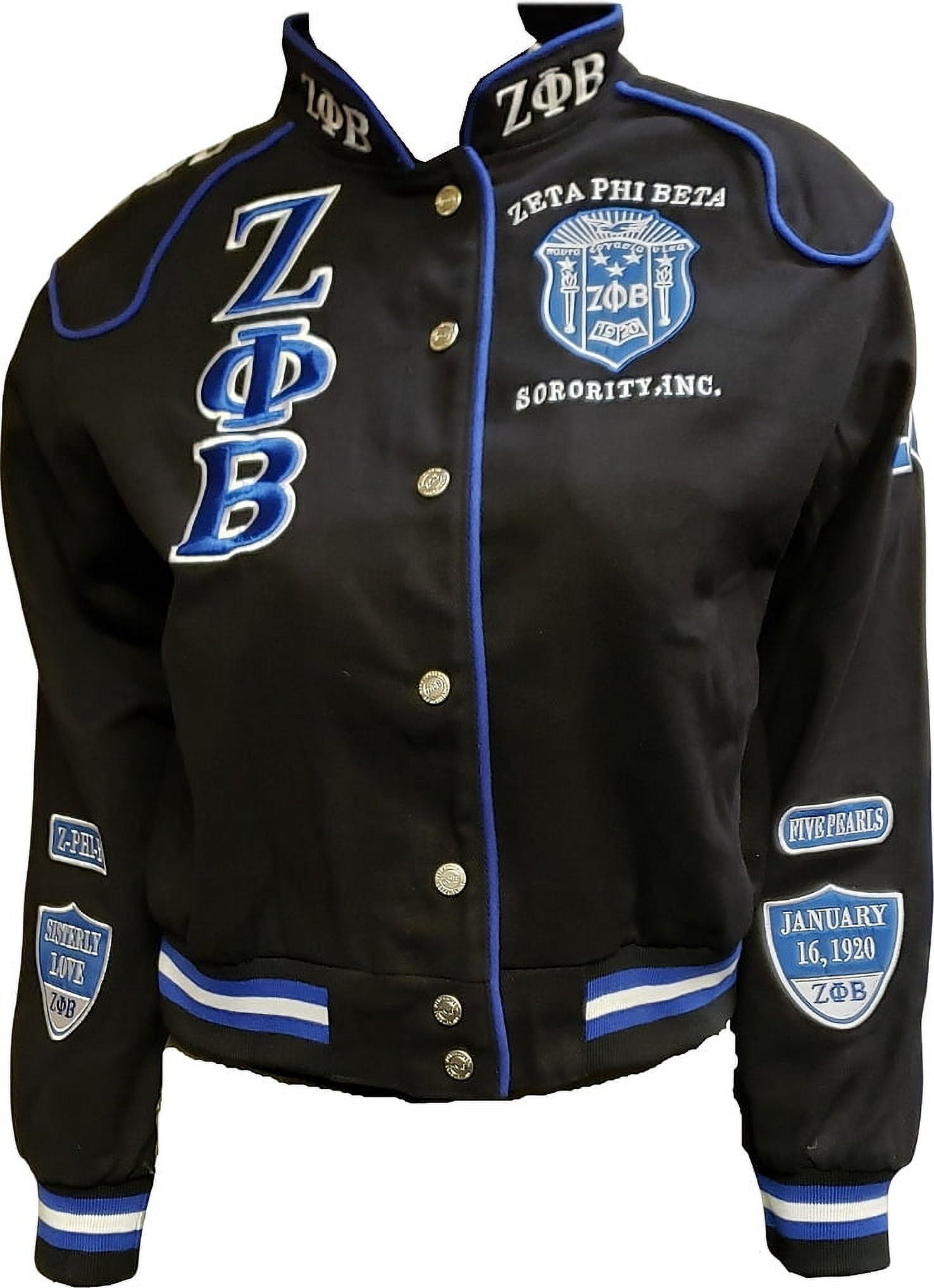 Buffalo Dallas Zeta Phi Beta Racing Jacket [Black - L] - Walmart.com