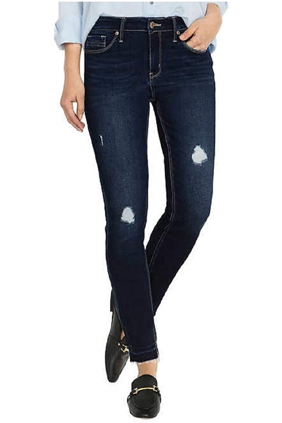 Buffalo David Bitten Ladies' Rip & Repair Mid-Rise Skinny Jeans, Dark Blue 4/27