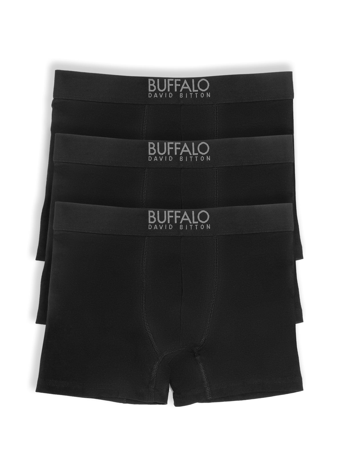 Buffalo David Bitton  3-Pack Cotton Stretch Boxer Brief (Black