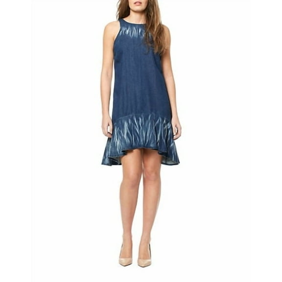 Buffalo David Bitton Dido Hilo Ruffle Dress Blue XL