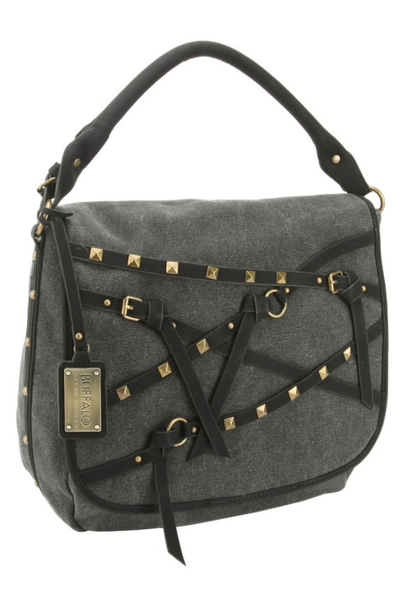 David Bitton Elizabeth Foldover Handbag - Black