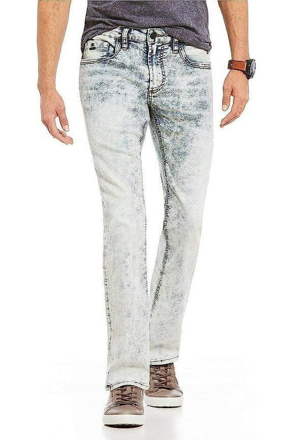 Buffalo David Bitton Evan-X Slim Straight Fit Jeans (Bleached and Acid) 32x32