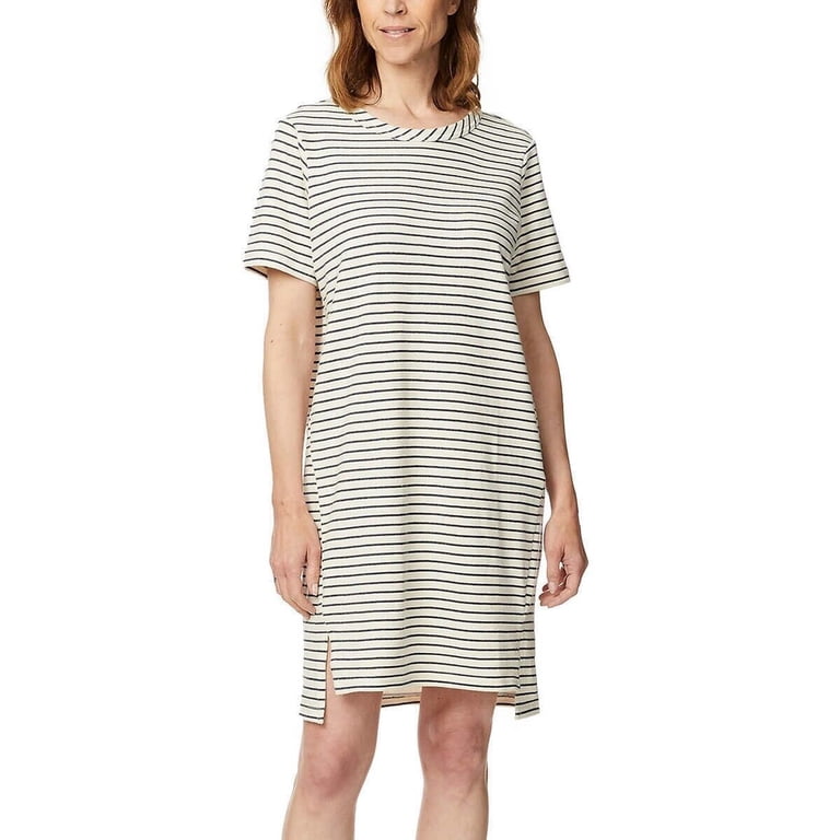 Buffalo Women's Striped Soft Cotton Blend Jersey T-shirt Mini Dress (Black,  L) - Walmart.com