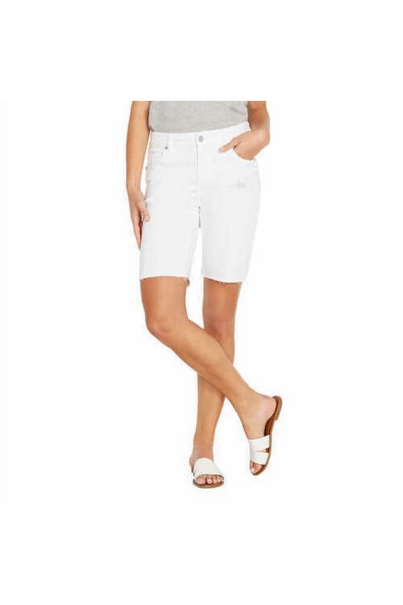 Buffalo David Bitton Ladies' Distressed Bermuda Shorts, White, 8/29