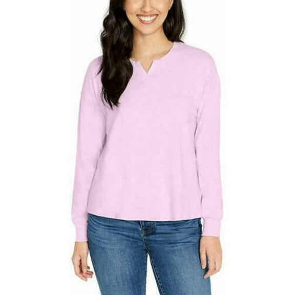 Buffalo David Bitton Ladies' Knit Long Sleeve Crew Neck Top (X-Large, Lavender)
