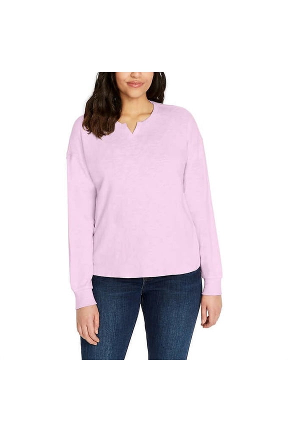 David Bitton Ladies' Long Sleeve Crew Neck Top, Lavender, Medium