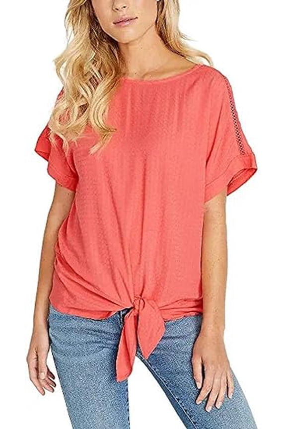 Buffalo David Bitton Ladies' Tie Front Top (Pink, X-Small)