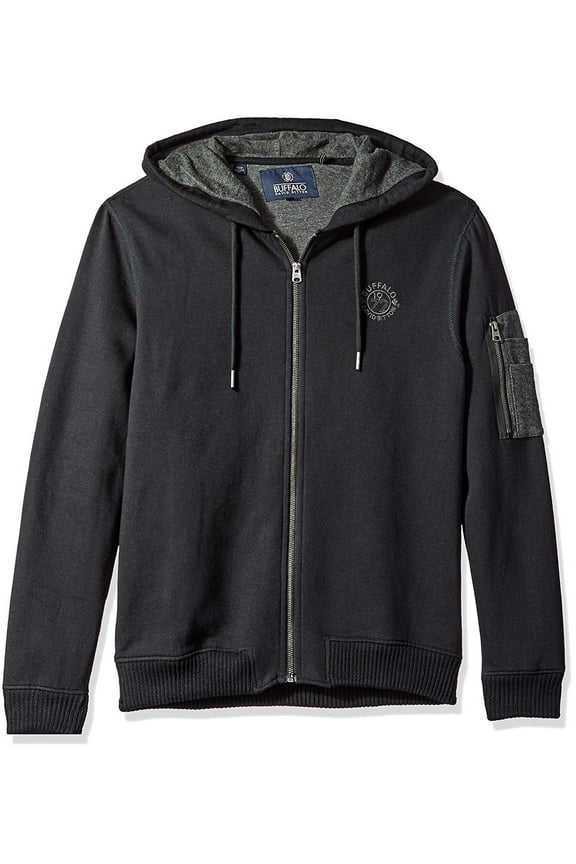 Buffalo David Bitton Men's Fiaki Long Sleeve Zip up Hooded Sweatshirt