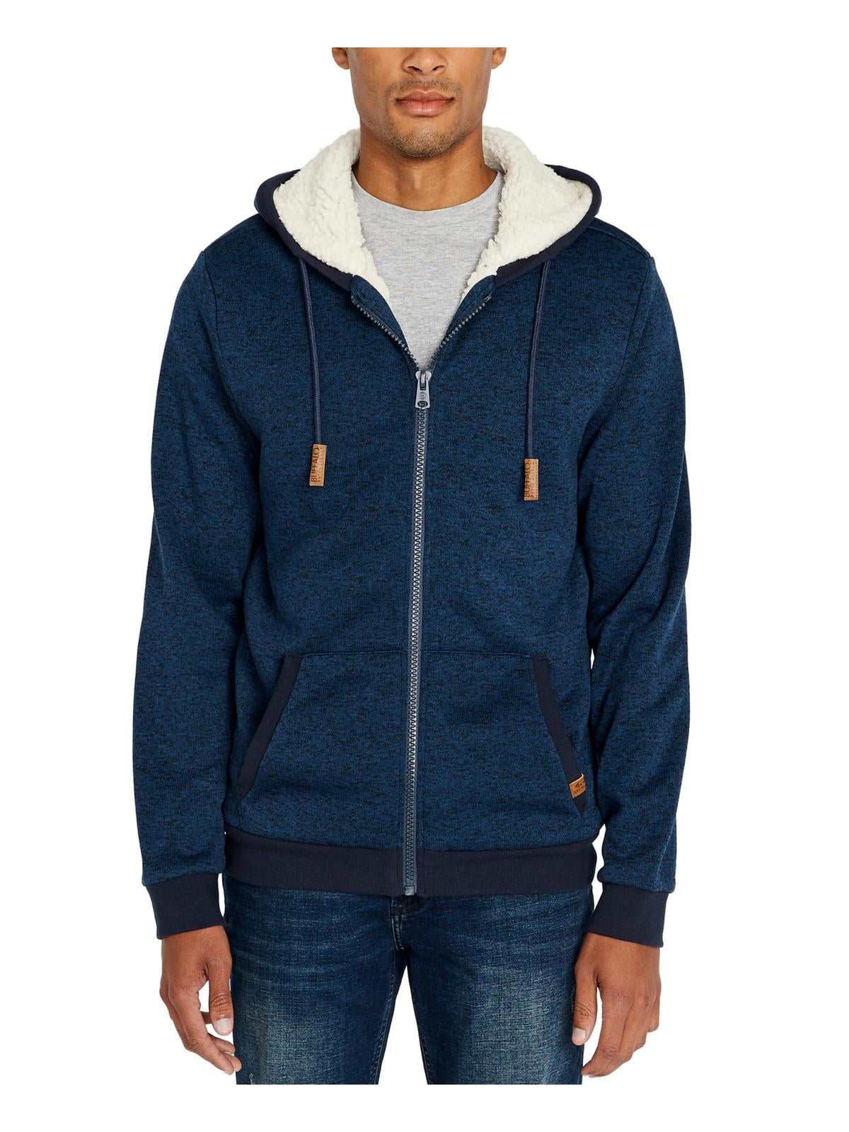 Buffalo David Bitton Men s Fortino Full Zip Sherpa Lined Hoodie Navy Size Medium Walmart