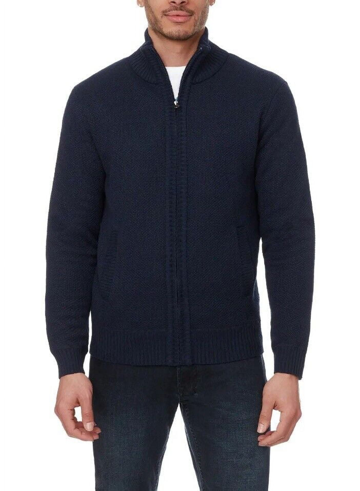 Buffalo David Bitton Men s Full Zip Faux Fur Lined Sweater Blue Large