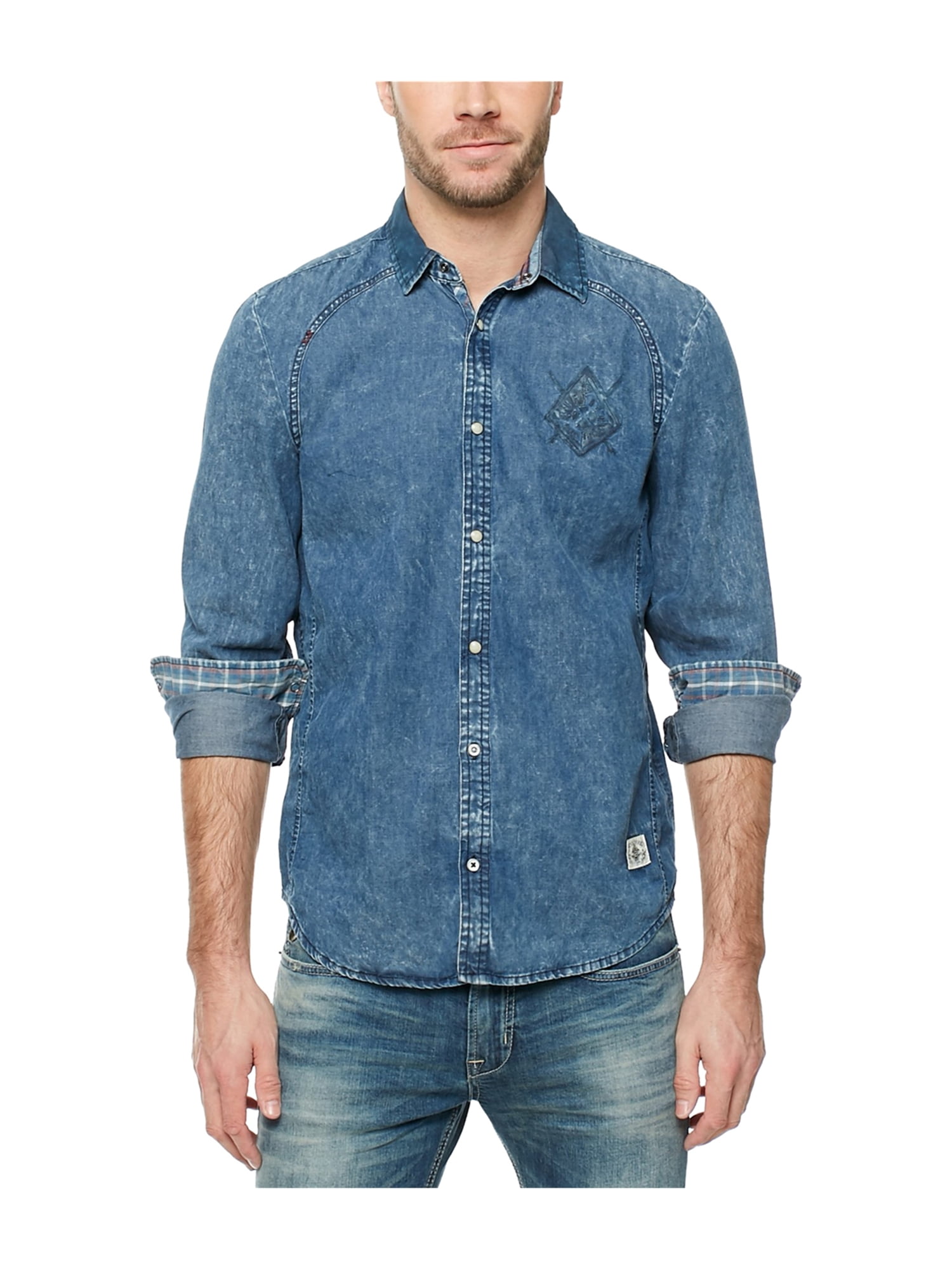 buffalo david bitton dress shirts Buffalo David Bitton Men's Simogen Button-up Shirt Medium, Indigo