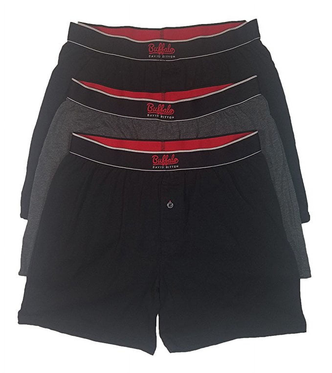 Buffalo Men's Knit Boxer Underwear 3-pack Black XL Boxers Men's