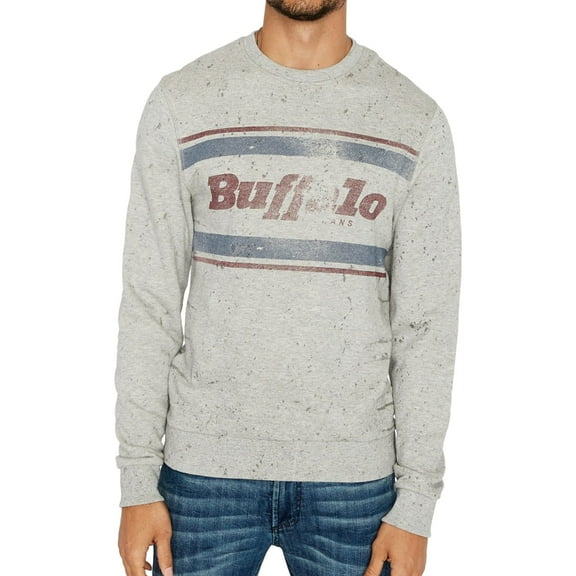 Buffalo David Bitton Mens Logo Sweatshirt, Grey, X-Large