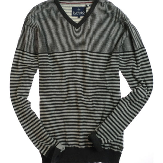 Buffalo David Bitton Mens V-neck Knit Sweater, Black, XX-Large