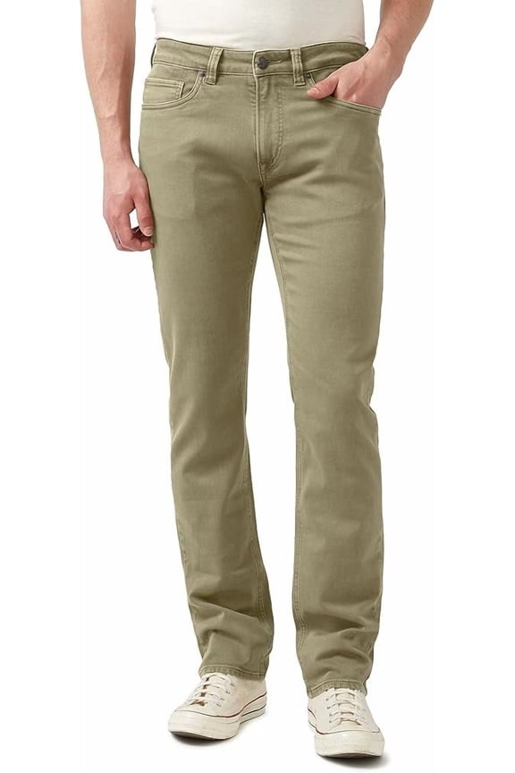 Buffalo David Bitton OLIVE Men's Straight Six Freedom Flex Pants, US 34x30