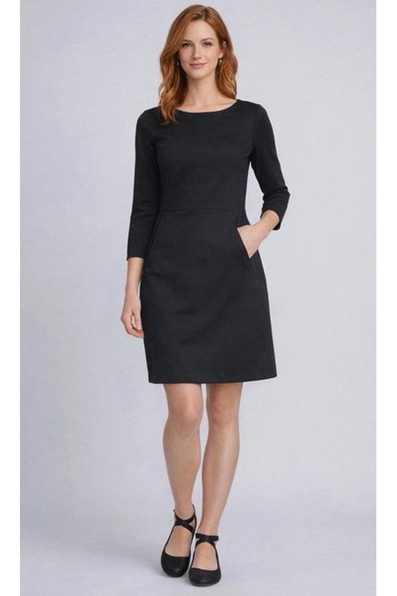 Buffalo David Bitton Ponte Sheath Dress with Pockets, Black