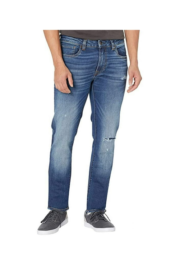 Buffalo David Bitton SANDED & REPAIRED INDIGO Men's Skinny Max Jeans, US 33/32