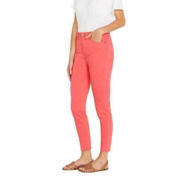 Buffalo David Bitton Women's High Rise Ankle Skinny Jeans, Coral 12/23 - NEW