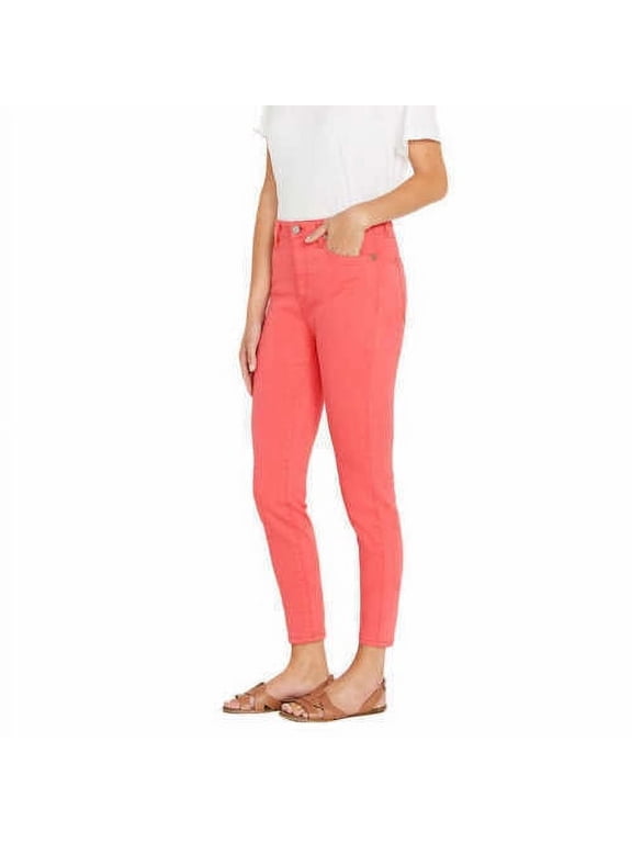 Buffalo David Bitton Women's High Rise Ankle Skinny Jeans, Coral 12/23 - NEW