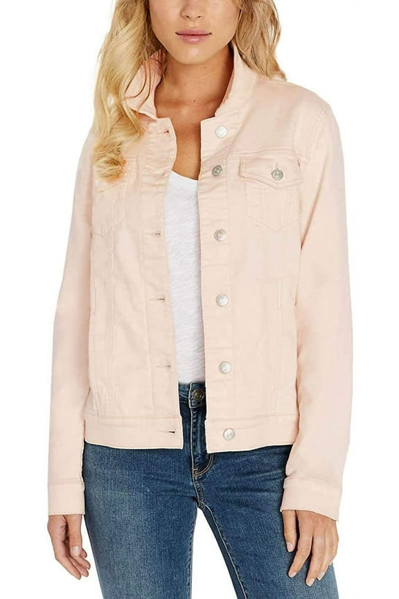 Buffalo David Bitton Womens Knit Denim Jacket (Light Pink, XX-Large)