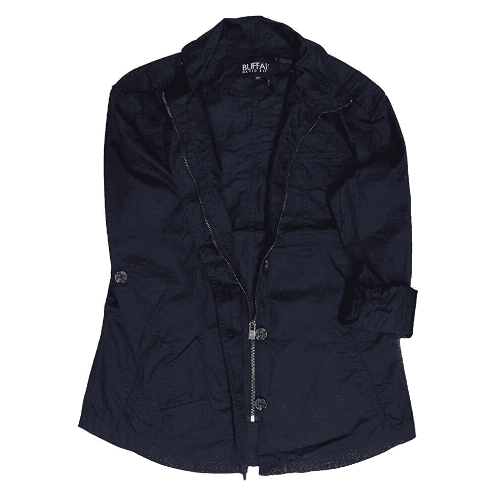 Buffalo David Bitton Women's Lightweight Military Jacket, Navy, Small