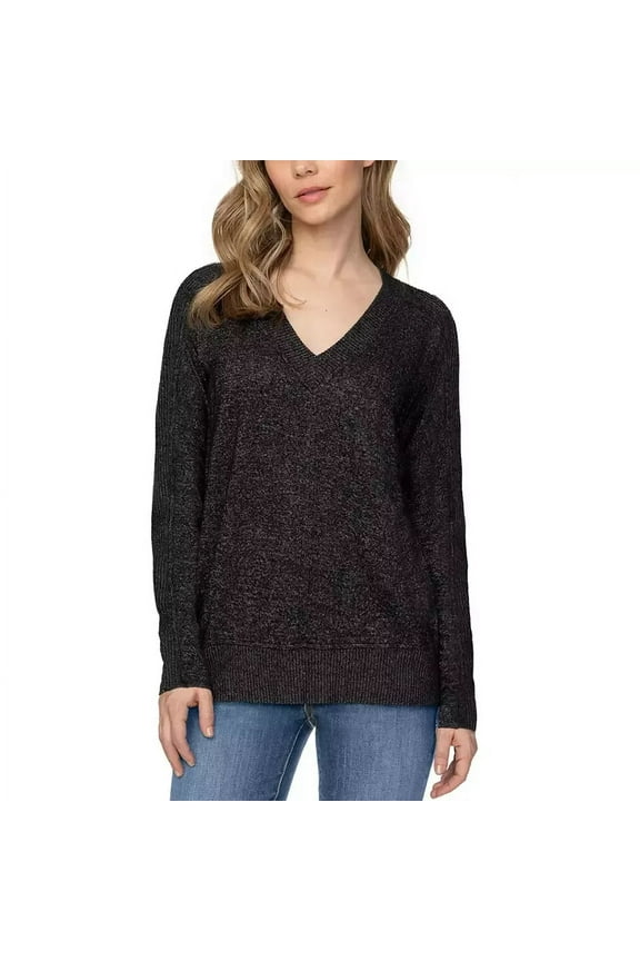 Buffalo David Bitton Women's Long Sleeve V-Neck Cozy Top XXL Black