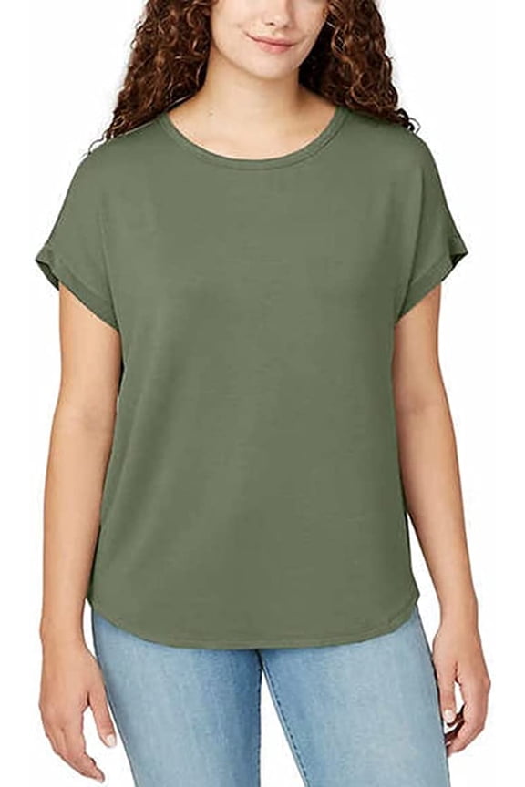 Buffalo David Bitton Women's Size Small French Terry Short Sleeve Top, Sage