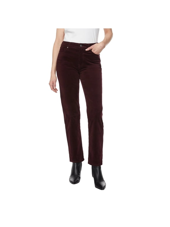 Buffalo David Bitton Women's Stretch Straight Leg Corduroy Pant, Mulberry, 8/29