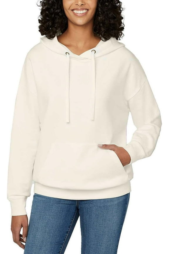 Buffalo David Bitton Women's Super Soft Hoodie with Kangaroo Pocket XL Ivory