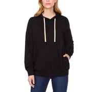 Buffalo David Bitton Women's Super Soft Pullover Hoodie with Side Pockets US, Alpha, Large, Regular, Regular, Black
