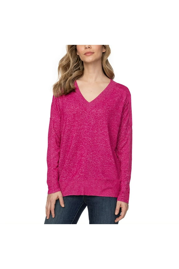 Buffalo David Bitton Women's Super Soft V-Neck Cozy Top XXL Raspberry Mix