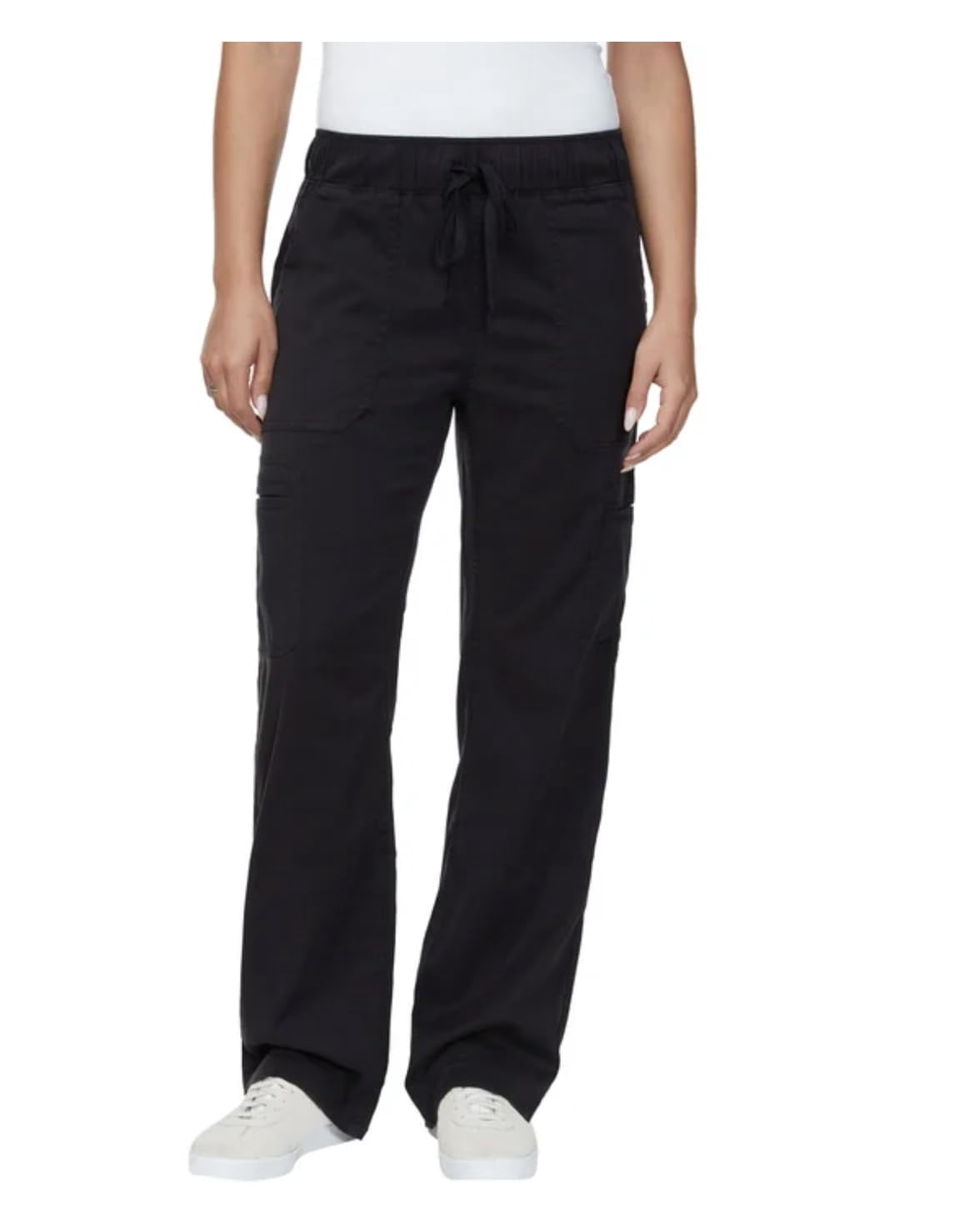 Buffalo David Bitton Women's Tencel Pull-On Cargo Pant (US, Alpha, Medium, Regular, Regular, Black)
