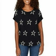 Buffalo David Bitton Womens Ultra Soft Relaxed Fit Stars Print T-Shirt Top