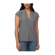 Buffalo David Bitton Women's V-Neck Cap Sleeve Blouse, Sedona Sage XXL