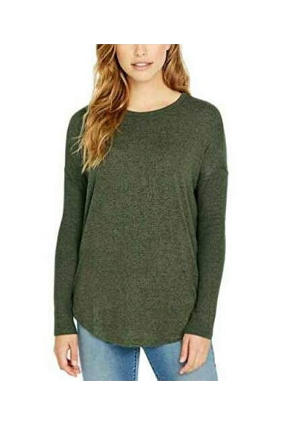 David Bitton Womens Crewneck Relaxed Sweatshirt,Olive Wood,Large