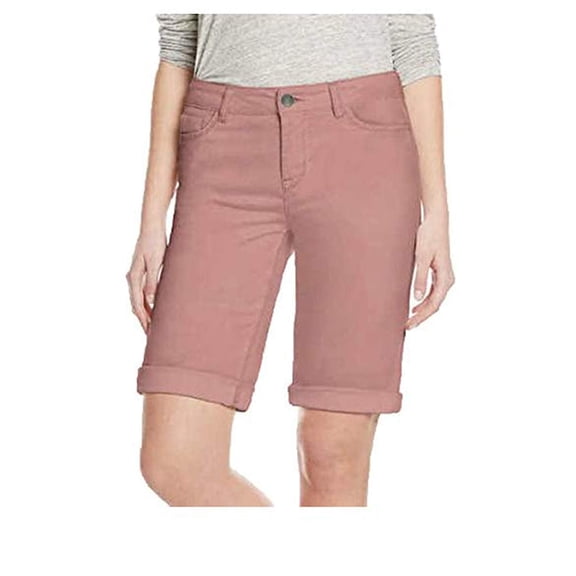 Buffalo David Bitton Womens Cuffed Bermuda Shorts 4, Rose