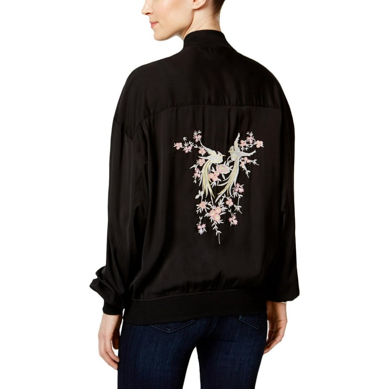 Buffalo David Bitton Womens Embroidered Zip Front Bomber Jacket Walmart