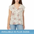 thumbnail image 1 of Buffalo David Bitton Womens Flutter Sleeve Floral Top,Ivory Flowers,Large, 1 of 3