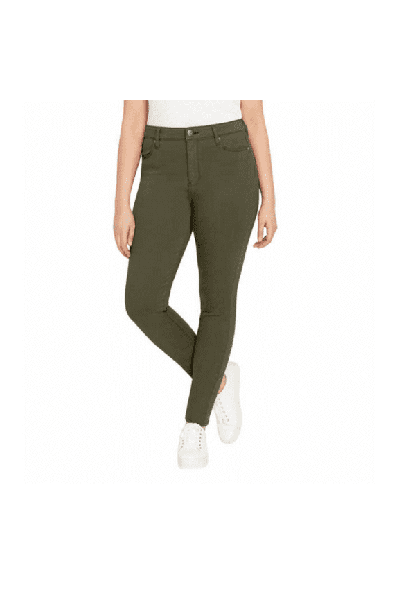 Buffalo David Bitton Womens Hanna High Rise Soft Stretch Skinny Pant Size: 14/34, Color: Bright Army