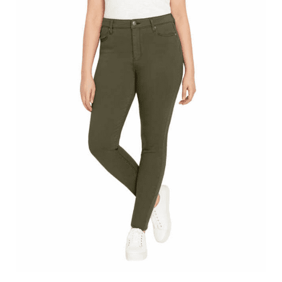 Buffalo David Bitton Womens Hanna High Rise Soft Stretch Skinny Pant Size: 14/34, Color: Bright Army