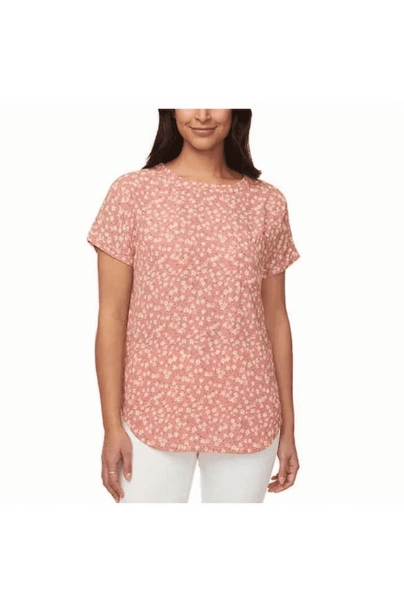 Buffalo David Bitton Womens Keyhole Blouse Ditsy Daisy Small